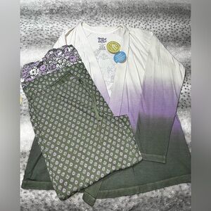 LIFE IS GOOD SLEEP Vintage Lounge Set Pajamas Pants L Top XL NWT